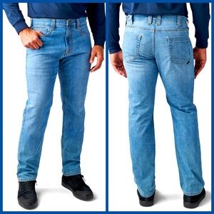 RARE! 5.11 TACTICAL Defender-Flex Regular Jean - Light Wash Indigo, 38/32